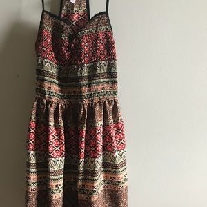 Earthy pattern mini dress